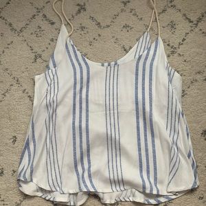 blue and white tank top
